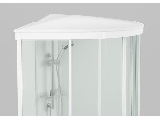 Damphette dusjkabinett ROMA 100 100x100 cm hvit lysgjennomsiktig